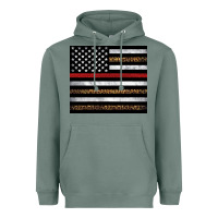 Sage thin red line American flag leopard Heavyweight Hoodie - Artiststas