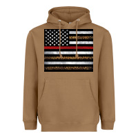 Toasted Coconut thin red line American flag leopard Heavyweight Hoodie - Artiststas