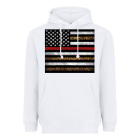 White thin red line American flag leopard Heavyweight Hoodie - Artiststas