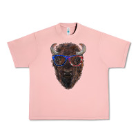 Salmon bison with american flag glasses Urban Heavy Tee - RanaPortraitStore