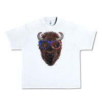 White bison with american flag glasses Urban Heavy Tee - RanaPortraitStore