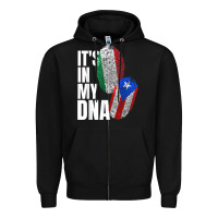 Black Italian And Puerto Rican DNA Mix Flag Heritage Gift Zipper Hoodie - minhPixels