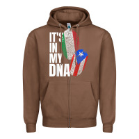 Chestnut Italian And Puerto Rican DNA Mix Flag Heritage Gift Zipper Hoodie - minhPixels