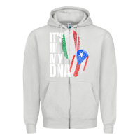 Dove Grey Italian And Puerto Rican DNA Mix Flag Heritage Gift Zipper Hoodie - minhPixels