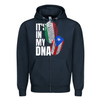 Navy Italian And Puerto Rican DNA Mix Flag Heritage Gift Zipper Hoodie - minhPixels