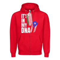 Red Italian And Puerto Rican DNA Mix Flag Heritage Gift Zipper Hoodie - minhPixels