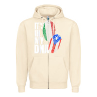 Sandshell Italian And Puerto Rican DNA Mix Flag Heritage Gift Zipper Hoodie - minhPixels