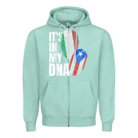 Seafoam Italian And Puerto Rican DNA Mix Flag Heritage Gift Zipper Hoodie - minhPixels