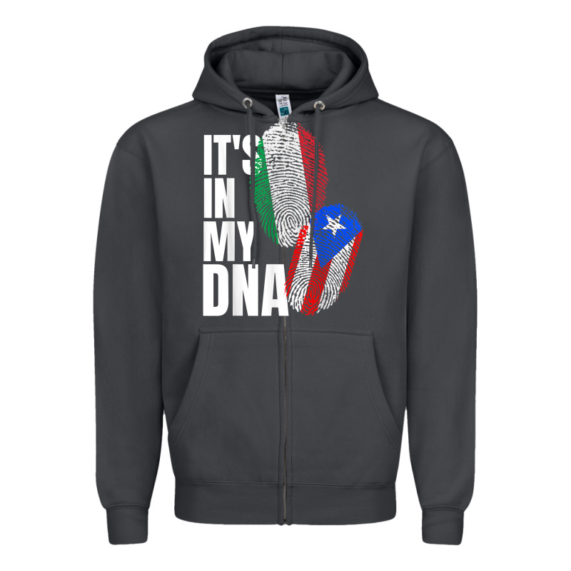 Italian And Puerto Rican Dna Mix Flag Heritage Gift Zipper Hoodie by minhPixels | Teevron