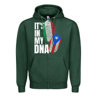 Sports Green Italian And Puerto Rican DNA Mix Flag Heritage Gift Zipper Hoodie - minhPixels