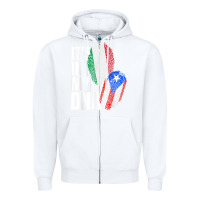 White Italian And Puerto Rican DNA Mix Flag Heritage Gift Zipper Hoodie - minhPixels