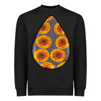 Black african fabric pattern teardrop earrings 5 Heavyweight Sweatshirt - BundleAndBundleShop