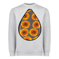 Heather Grey african fabric pattern teardrop earrings 5 Heavyweight Sweatshirt - BundleAndBundleShop