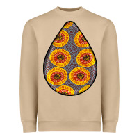 Mushroom african fabric pattern teardrop earrings 5 Heavyweight Sweatshirt - BundleAndBundleShop