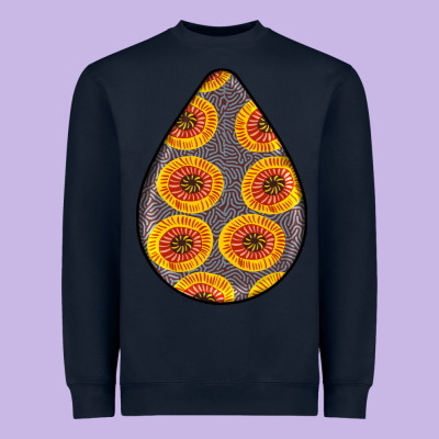 African Fabric Pattern Teardrop Earrings 5 Heavyweight Sweatshirt Designed By Bundleandbundleshop