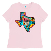 Bubblegum Pink Western Sunflower, Rose, Gemstsone, Turquoise Bull Skull Ladies Tee - Bettercallsaul