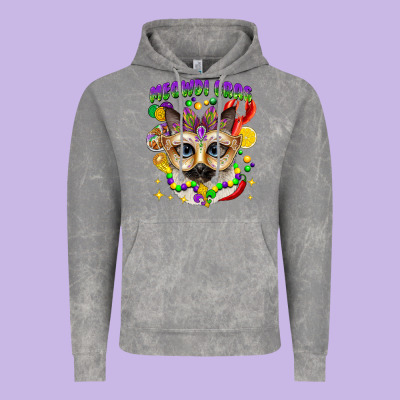 Meowdi Gras Mardi Gras Cat Vintage Hoodie Designed By Cowgirlartshop