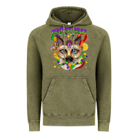 Vintage Olive meowdi gras mardi gras cat Vintage Hoodie - CowGirlArtShop