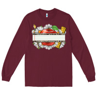 Burgundy floral teacher custom name Long Sleeve Tee - CowGirlArtShop