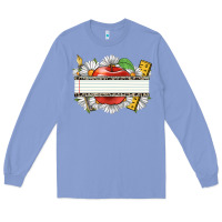 Colony Blue floral teacher custom name Long Sleeve Tee - CowGirlArtShop