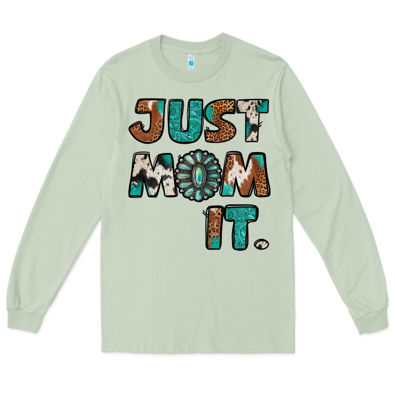 Just Mom It Cowhide Turquoise Long Sleeve Tee by Jasminsmagicworld | Teevron