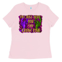 Bubblegum Pink mardi gras i'm just here for the craw fish with lobster Ladies Tee - RanaPortraitStore