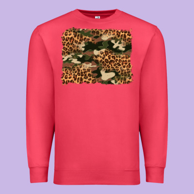 Camouflage And Leopard Background Premium Sweatshirt Designed By Artiststas