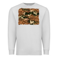Dove Grey camouflage and leopard background Premium Sweatshirt - Artiststas