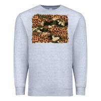 Heather Grey camouflage and leopard background Premium Sweatshirt - Artiststas