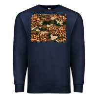 Navy camouflage and leopard background Premium Sweatshirt - Artiststas