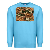 Ocean Blue camouflage and leopard background Premium Sweatshirt - Artiststas