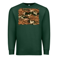 Sports Green camouflage and leopard background Premium Sweatshirt - Artiststas