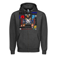 Charcoal Heather baseball mom Zipper Hoodie - CowhideDigitalArt