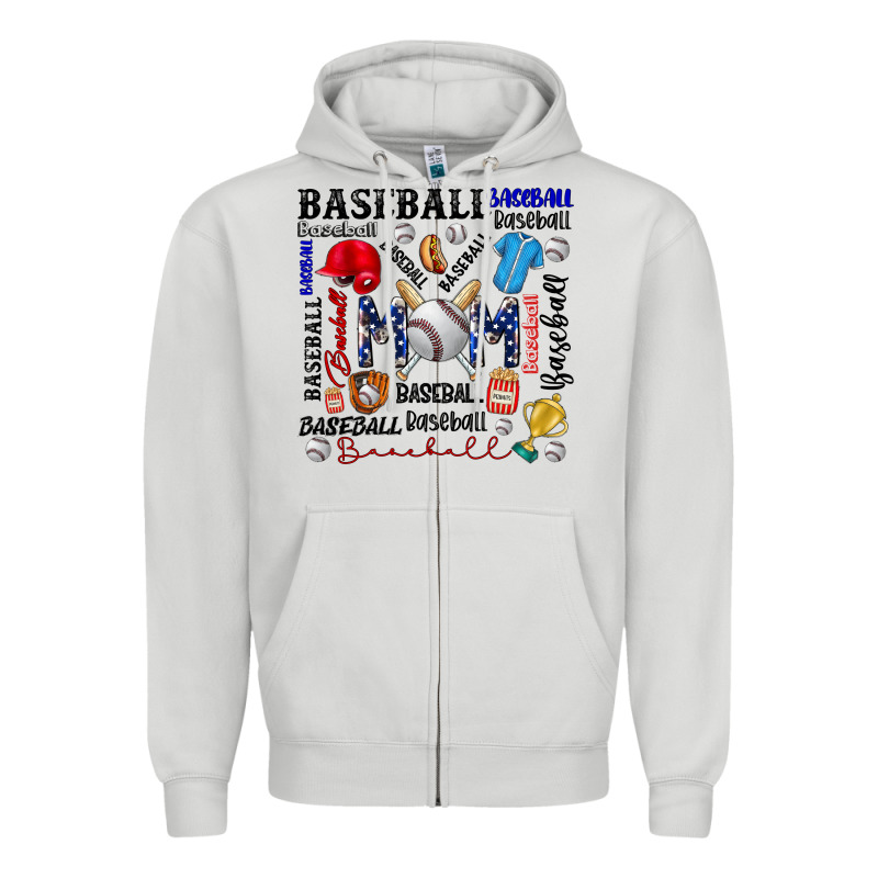 Baseball Mom Zipper Hoodie by CowhideDigitalArt | Teevron
