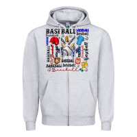Heather Grey baseball mom Zipper Hoodie - CowhideDigitalArt
