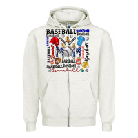Oatmeal Heather baseball mom Zipper Hoodie - CowhideDigitalArt