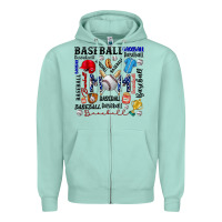 Seafoam baseball mom Zipper Hoodie - CowhideDigitalArt