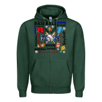 Sports Green baseball mom Zipper Hoodie - CowhideDigitalArt