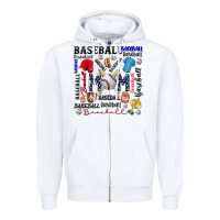 White baseball mom Zipper Hoodie - CowhideDigitalArt
