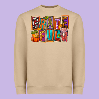 Grateful Thanksgiving Heavyweight Sweatshirt Designed By Fadigitalartstudio