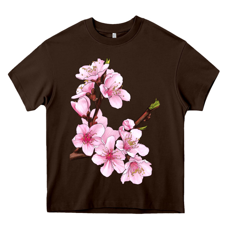 Peach Blossom Illustrations Heavy Core Tee by LillyAllenDesigns | Teevron