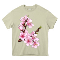 Mossy Peach Blossom Illustrations Heavy Core Tee - LillyAllenDesigns