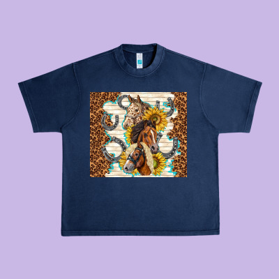 Horses With Sunflowers Urban Heavy Tee Designed By Tumblerdesignbyshophia