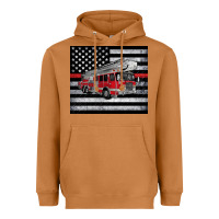 Meerkat thin red line American flag fire truck Heavyweight Hoodie - Artiststas