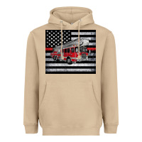 Mushroom thin red line American flag fire truck Heavyweight Hoodie - Artiststas