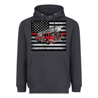 Smoke thin red line American flag fire truck Heavyweight Hoodie - Artiststas