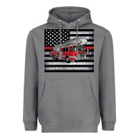 Storm thin red line American flag fire truck Heavyweight Hoodie - Artiststas