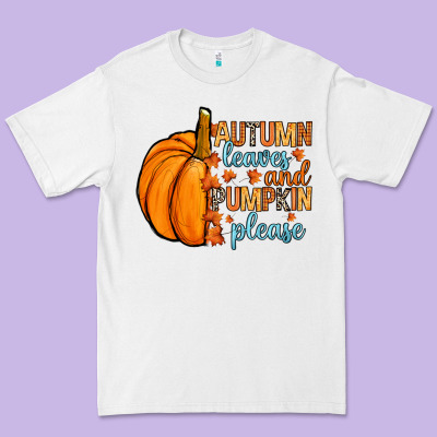 Autumn Leaves And Pumpkin Please Premium Tee Designed By Ranaportraitstore