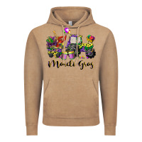 Vintage Coffee mardi gras tractor Vintage Hoodie - CowGirlArtShop