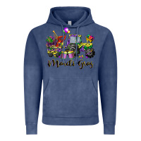 Vintage Denim mardi gras tractor Vintage Hoodie - CowGirlArtShop